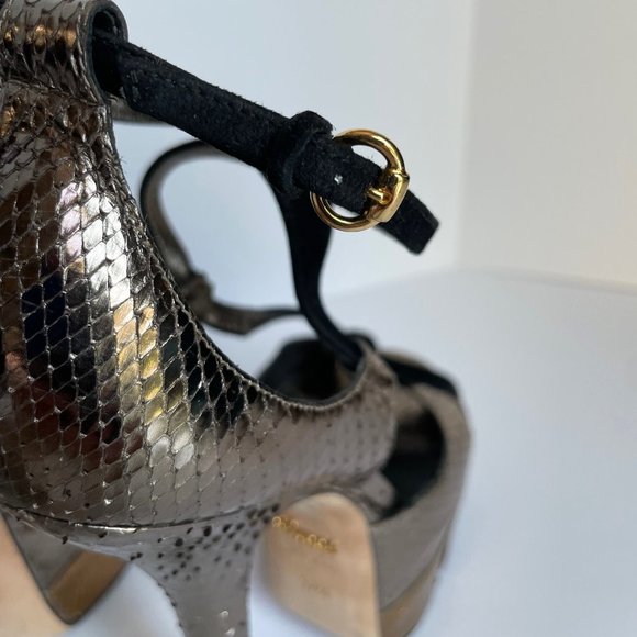 Gucci Exotic Python Leather Platform Heels 7.5 - Picture 7 of 14